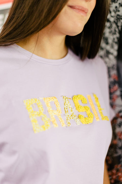 Camiseta Brasil Bordada